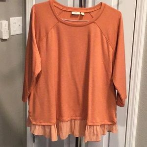 Logo Lounge lightweight ruffle hem sweatshirt